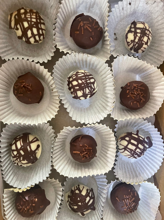 Halva truffles ( dark & white chocolate - 1 dozen )